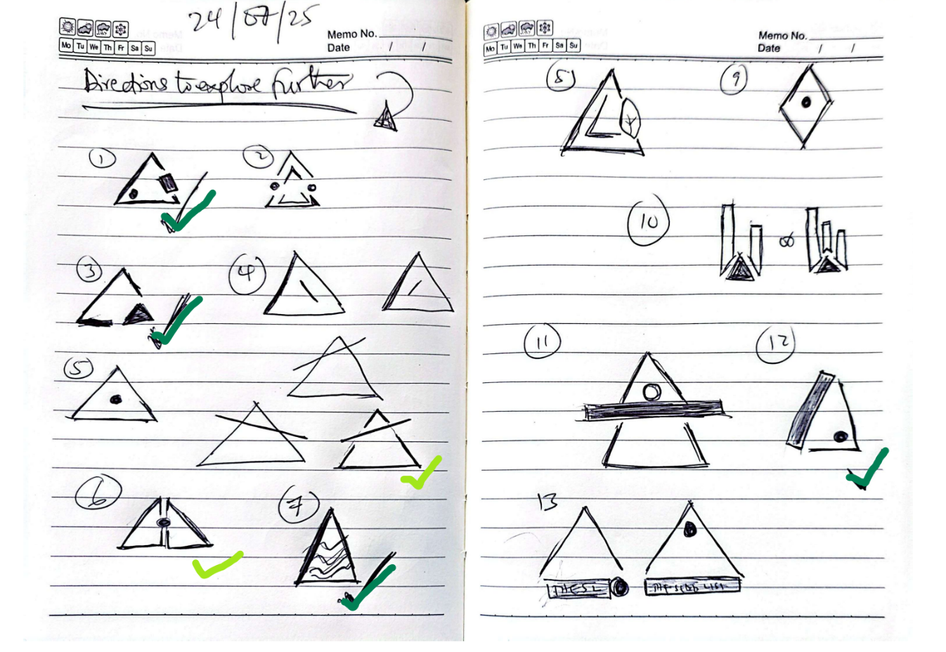 Hand-drawn logo sketches and iterations exploring the seed and growth concept